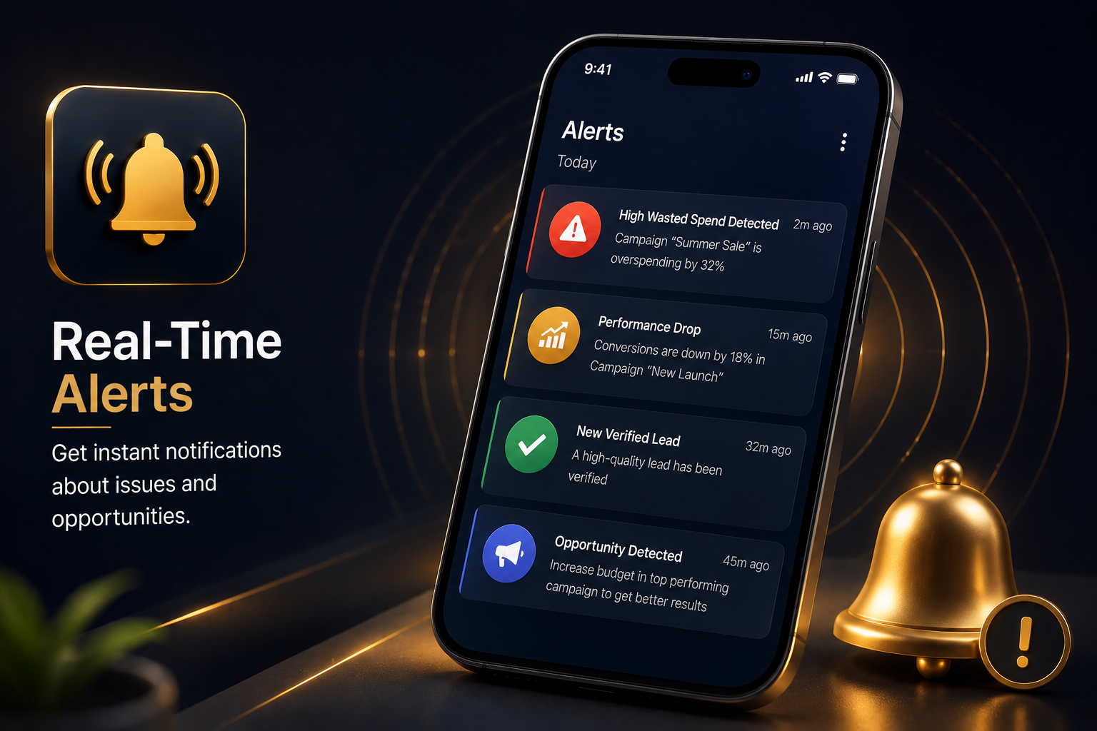 Illustrative issues and recommended actions notification interface
